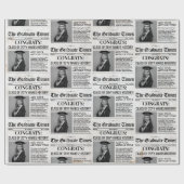 Cadeau Papier d'enveloppement de journal de graduation mo (Plat)