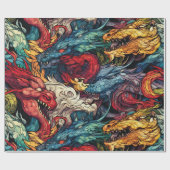 Cadeau Papier d'enveloppement de kaléidoscope à dragonfir (Plat)