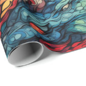 Cadeau Papier d'enveloppement de kaléidoscope à dragonfir (Coin rond)