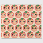 Cadeau Papier d'enveloppement de Kawaii Peach (Plat)