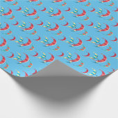 Cadeau Papier d'enveloppement de kite bleu (Coin)