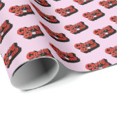 Cadeau Papier d'enveloppement de la bombe cerise (Coin rond)