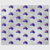 Cadeau Papier d'enveloppement de la carte du drapeau aust (Plat)