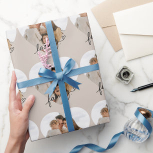 Cadeau Papier d'enveloppement de la famille de photos du