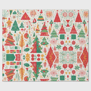 Cadeau Papier d'enveloppement de la forêt de Noël