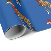 Cadeau Papier d'enveloppement de la Giraffe de Noël (Coin rond)