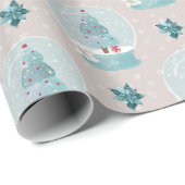 Cadeau Papier d'enveloppement de la neige de Noël (Coin rond)