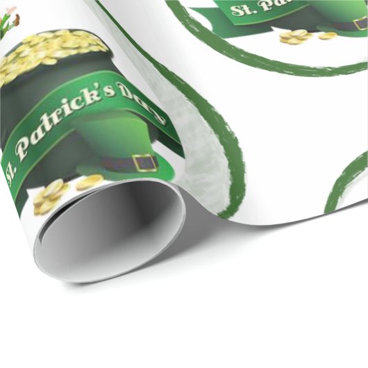 Cadeau Papier d'enveloppement de la Saint-Patrick (Coin rond)