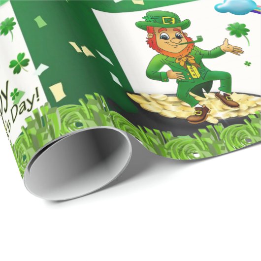 Cadeau Papier d'enveloppement de la Saint-Patrick (Coin rond)
