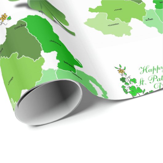 Cadeau Papier d'enveloppement de la Saint-Patrick (Coin rond)