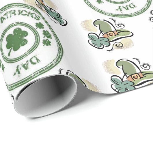 Cadeau Papier d'enveloppement de la Saint-Patrick (Coin rond)