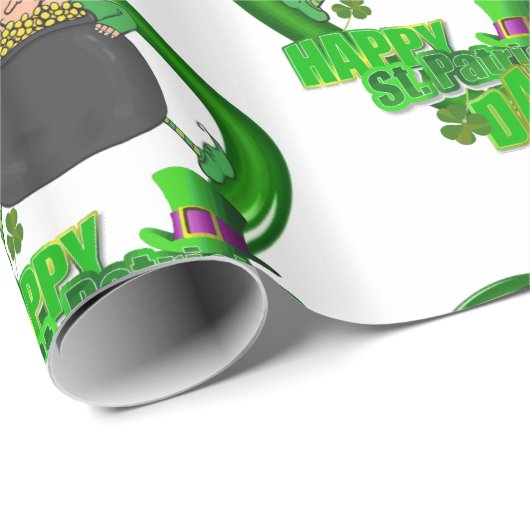 Cadeau Papier d'enveloppement de la Saint-Patrick (Coin rond)
