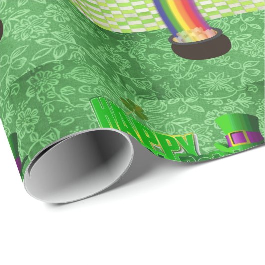 Cadeau Papier d'enveloppement de la Saint-Patrick (Coin rond)