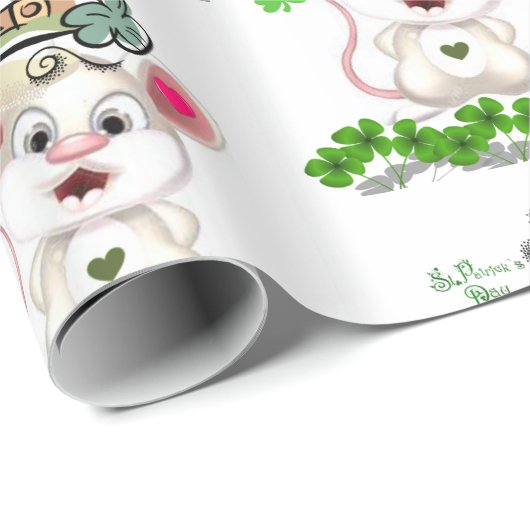 Cadeau Papier d'enveloppement de la Saint-Patrick (Coin rond)