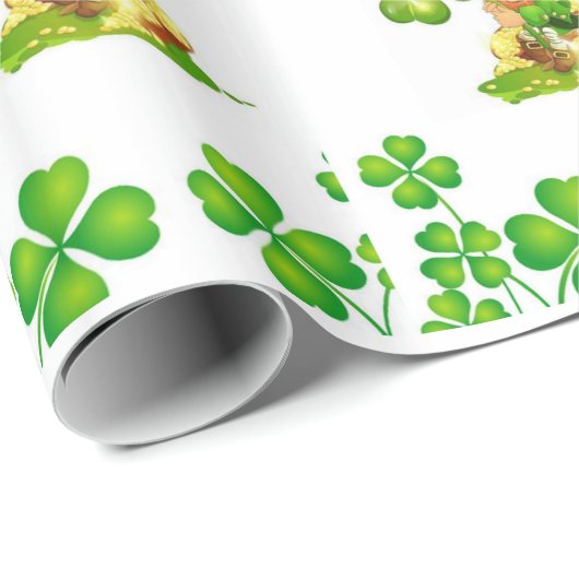 Cadeau Papier d'enveloppement de la Saint-Patrick (Coin rond)