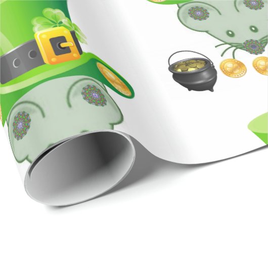 Cadeau Papier d'enveloppement de la Saint-Patrick (Coin rond)