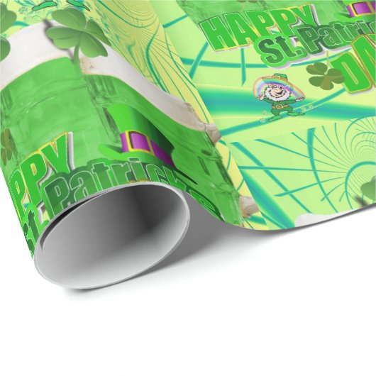 Cadeau Papier d'enveloppement de la Saint-Patrick (Coin rond)