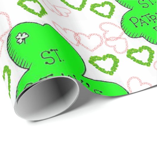 Cadeau Papier d'enveloppement de la Saint-Patrick (Coin rond)