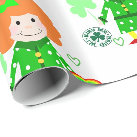 Cadeau Papier d'enveloppement de la Saint-Patrick (Coin rond)