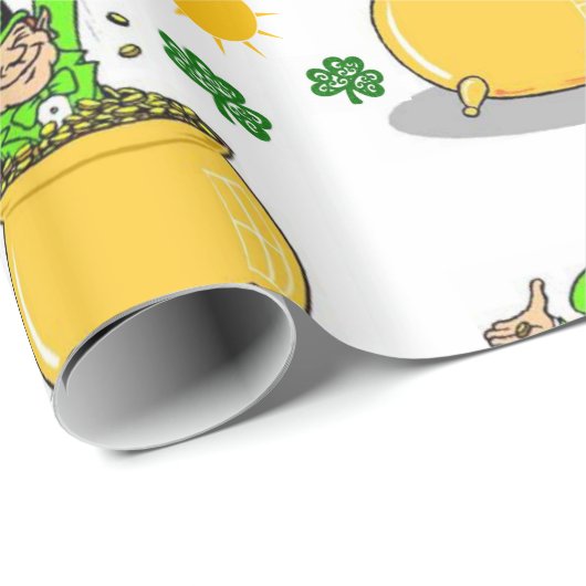 Cadeau Papier d'enveloppement de la Saint-Patrick (Coin rond)