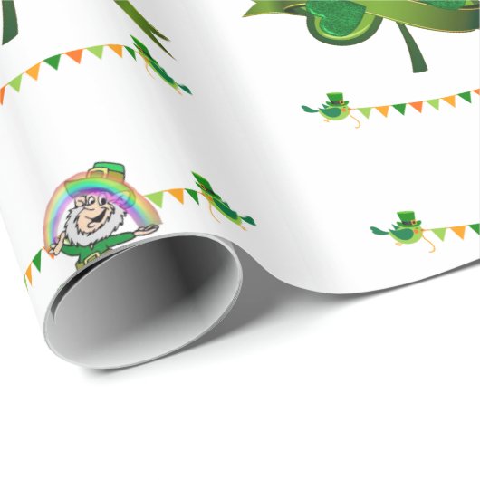 Cadeau Papier d'enveloppement de la Saint-Patrick (Coin rond)
