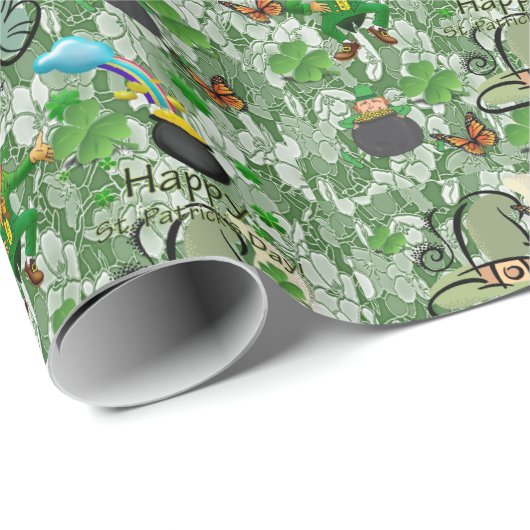 Cadeau Papier d'enveloppement de la Saint-Patrick (Coin rond)