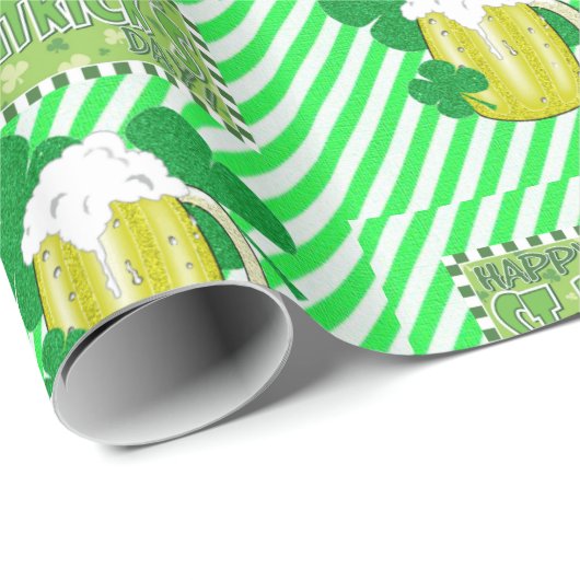 Cadeau Papier d'enveloppement de la Saint-Patrick (Coin rond)