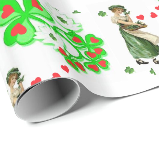 Cadeau Papier d'enveloppement de la Saint-Patrick (Coin rond)