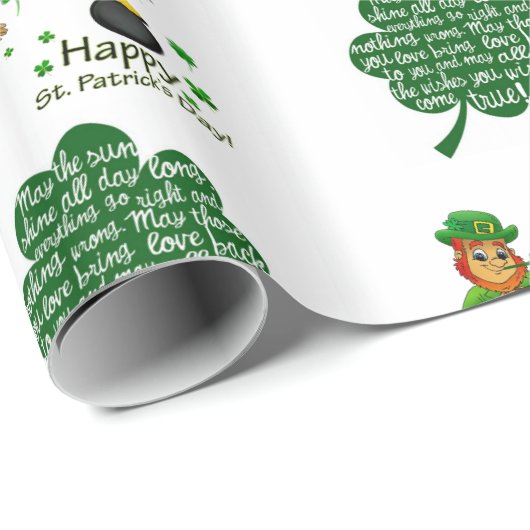 Cadeau Papier d'enveloppement de la Saint-Patrick (Coin rond)