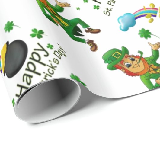 Cadeau Papier d'enveloppement de la Saint-Patrick (Coin rond)