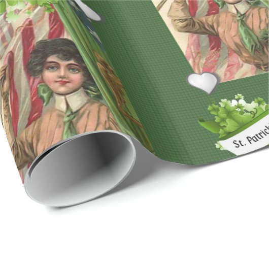 Cadeau Papier d'enveloppement de la Saint-Patrick (Coin rond)