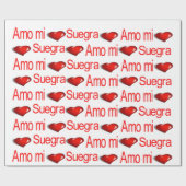 Cadeau Papier d'enveloppement de la Saint-Valentin Amo mi (Plat)