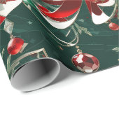 Cadeau Papier d'enveloppement de la scène de Noël en cris (Coin rond)