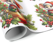 Cadeau Papier d'enveloppement de la souris de Noël (Coin rond)