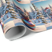 Cadeau Papier d'enveloppement de la souris de Noël (Coin rond)