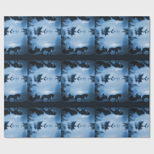 Cadeau Papier d'enveloppement de la tige et du cheval (Plat)