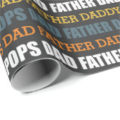 Cadeau Papier d'enveloppement de la typographie de Fête d (Coin rond)