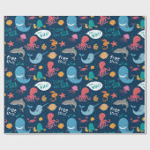 Cadeau Papier d'enveloppement de la vie marine (Plat)