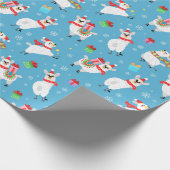 Cadeau Papier d'enveloppement de lamas de Noël (Coin)