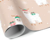 Cadeau Papier d'enveloppement de lamas de Noël (Coin rond)