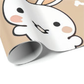 Cadeau Papier d'enveloppement de lapin (Coin rond)