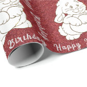 Cadeau Papier d'enveloppement de lapin (Coin rond)
