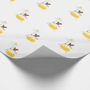 Cadeau Papier d'enveloppement de lapin à marmite jaune Fi