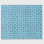 Cadeau Papier d'enveloppement de lapin bleu carotte (Plat)