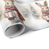 Cadeau Papier d'enveloppement de lapin de Noël (Coin rond)