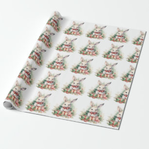 Cadeau Papier d'enveloppement de lapin de Noël