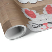 Cadeau Papier d'enveloppement de lapin de Pâques Cupcake (Coin rond)