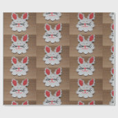 Cadeau Papier d'enveloppement de lapin de Pâques Cupcake (Plat)