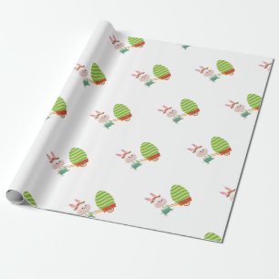 Cadeau Papier d'enveloppement de lapin de Pâques mignon