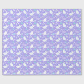 Cadeau Papier d'enveloppement de lapin de Pâques violet (Plat)